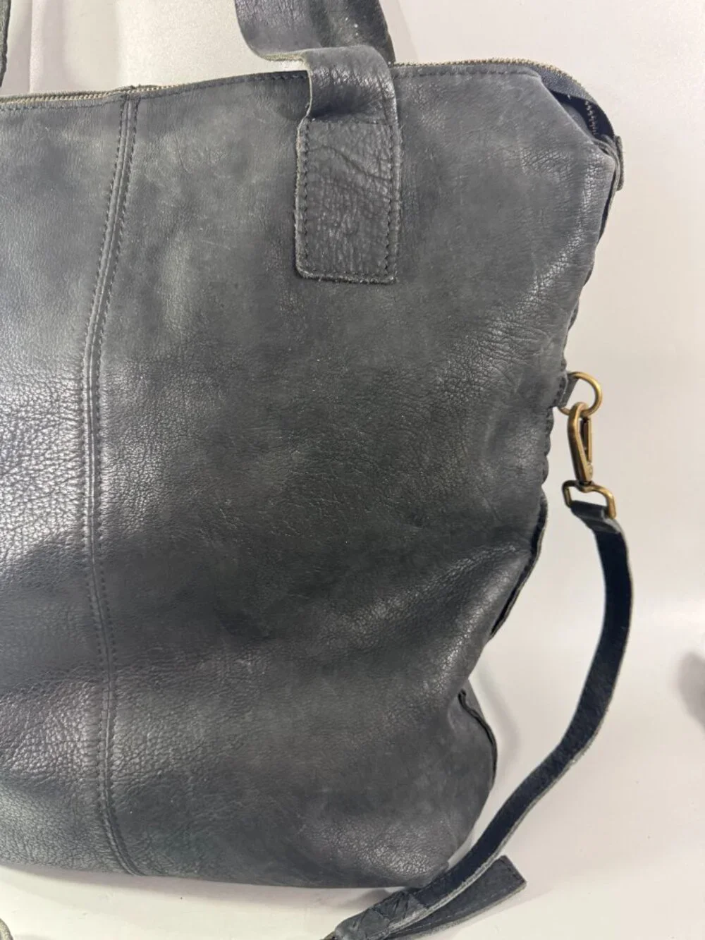 nina kendosa Paris Black Leather Reversible Tote/Shoulder Bag